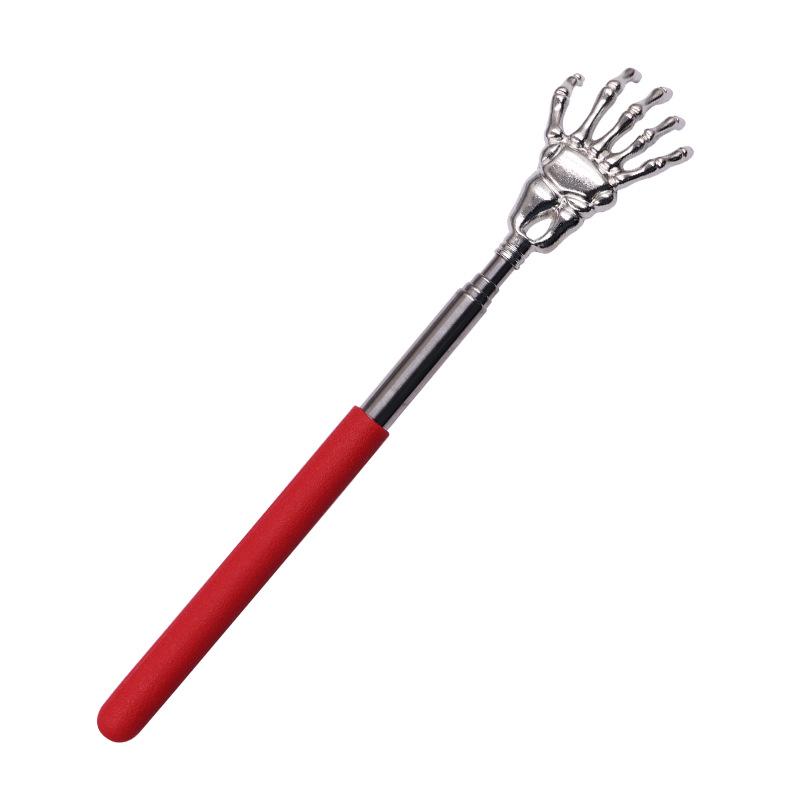 Retractable Stainless Steel Ghost Claw Back Scratcher - Portable and Itch-Relieving красный