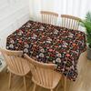 Mushroom Flower Leaf Doodle Stain Resistant Tablecloth Birthday Party Decoration Waterproof Rectangular Polyester Home Decor
