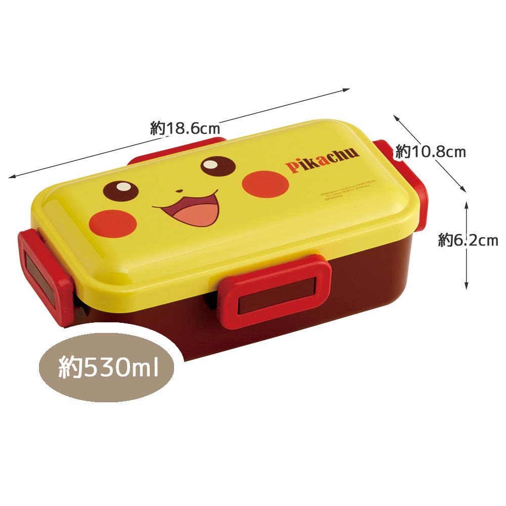 Skater Silver Ion Antibacterial Bento Box with Domed Pikachu Face PFLB6AG Ag+ Lid, 530ml, 21, Pokémon