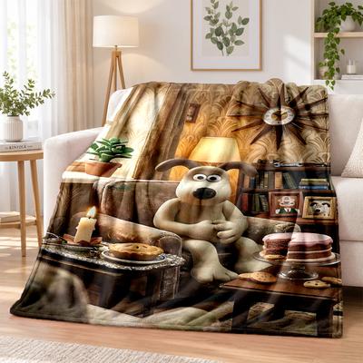Wallace & Gromit Flannel Throw Blanket Soft Warm Cozy For Sofa Bed Indoor Home Bedroom Use
