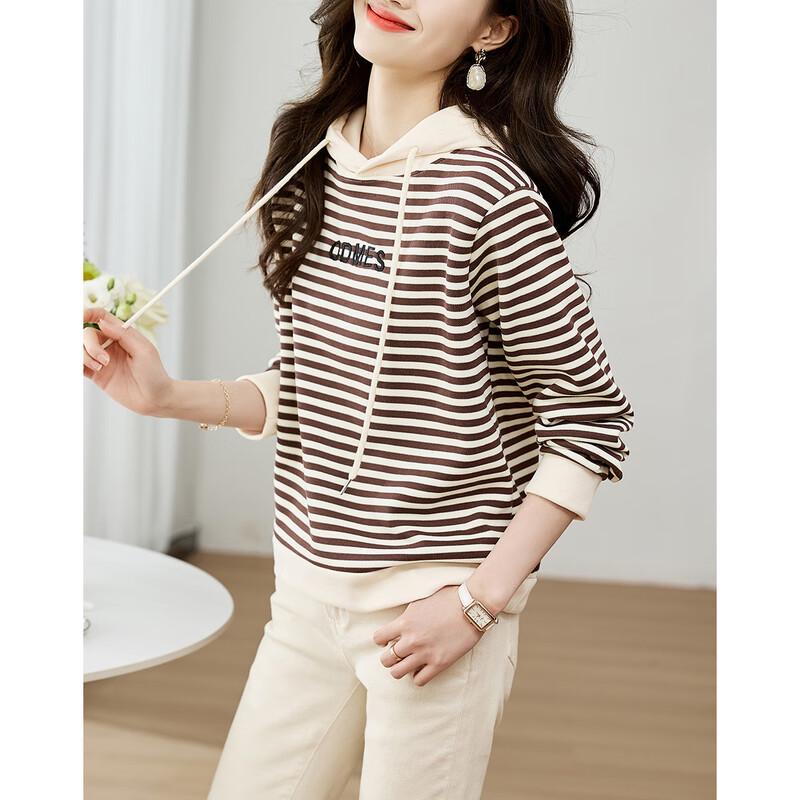 

Firstview Women s Hooded Striped Long Sleeve Sweatshirt S