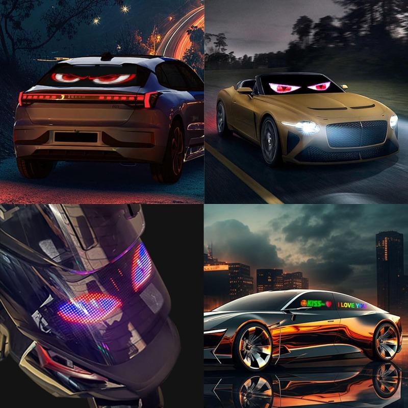 Devil Eyes Light for Cars Programmable Devil Eyes Light for Windshield Flexible LED Eyes for Car Windshield DIY Vehicle Window