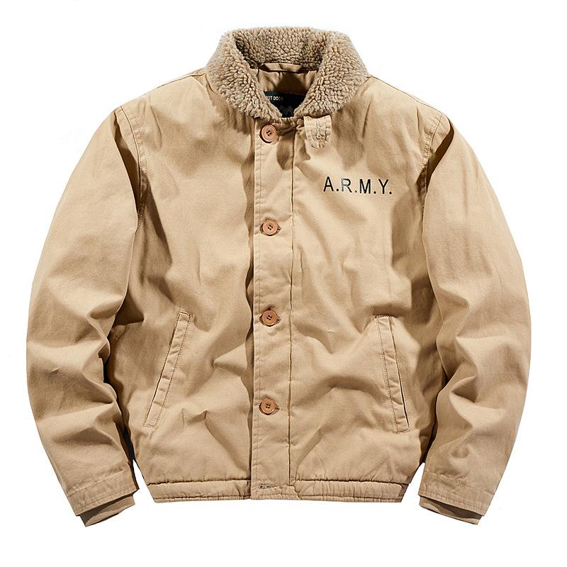 

Мужское пальто с хлопковой подкладкой, зимняя приталенная куртка из овечьей шерсти, утепленная и набитая хлопком куртка 5XL хаки