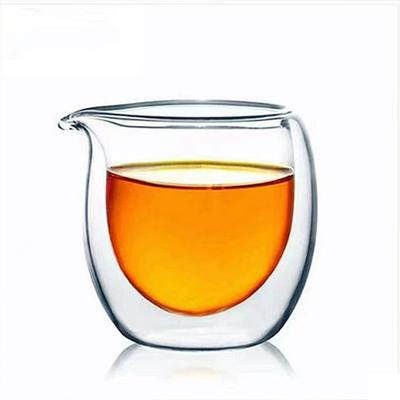 100ml Heat-Resisting Clear Double Wall Layer Glass Tea Pitcher Gongdao Tea Cup Cha Hai Fair Mug