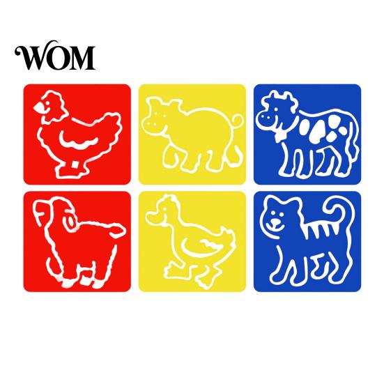 Reusable Paint Stencil 6 Pcs Painting Template Stencils, 5.5x5.9 Inch Washable DIY PP Plastic Art Stencils for Wood Paper Fabric, Home Decor