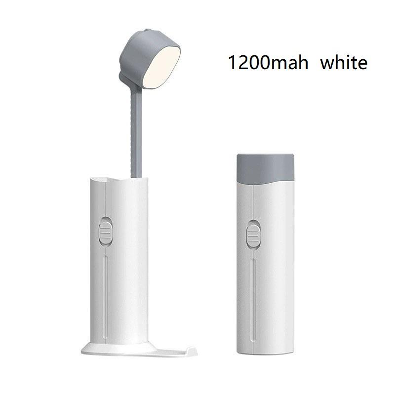

Светодиодные настольные лампы для зарядки, портативные телескопические лампы для чтения, подставка для телефона, мини-батарея, настольная лампа для чтения, общежитие белый