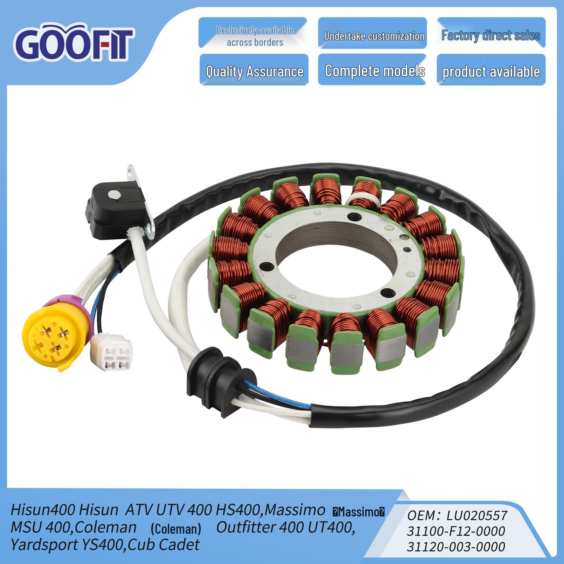 

Compatible Stator Coil for ATV/UTV 400 HS400/MSU 400, Part 31100-F12-0000
