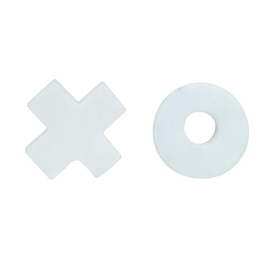 Crocon Marble Tic Tac Toe Game Set for Children Kids Senior Black Board Tic Tac with White Marble Zero & Cross Fingering Size 20x20x2 Cm