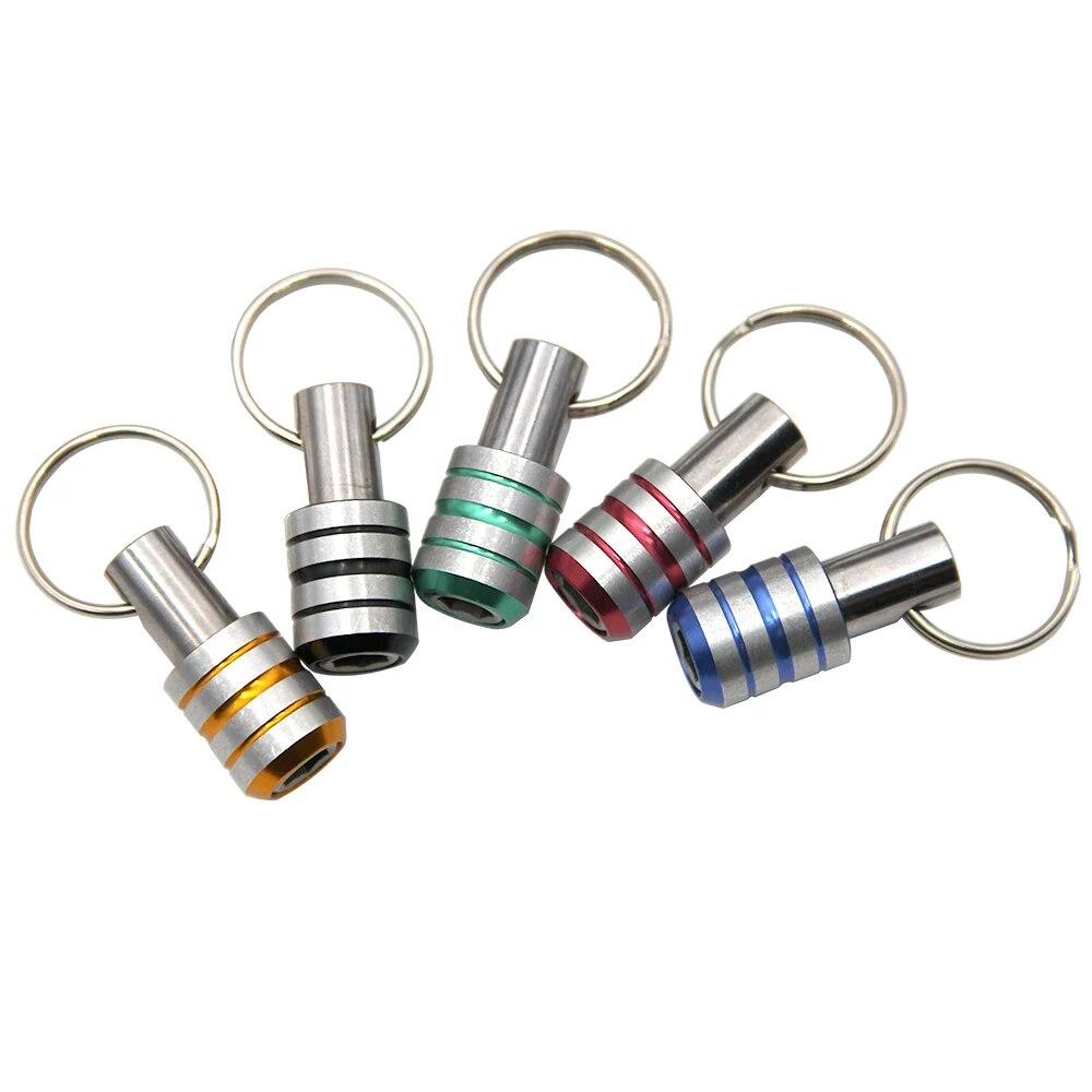 5pc Color Keychain Quick Change Connecting Rod 1/4 Hexagonal Handle Screwdriver Head Quick Release Sleeve Conversion Rod Set