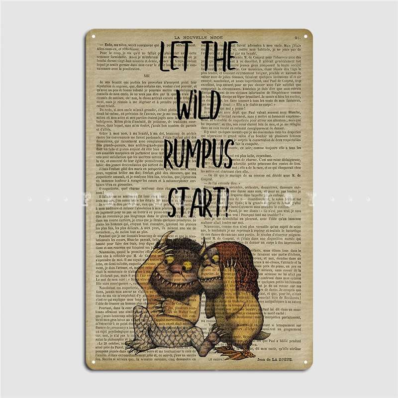 

Let The Wild Rumpus Start металлическая табличка плакат на заказ настенный декор для паба пещерный паб жестяная вывеска плакаты 20x30cm