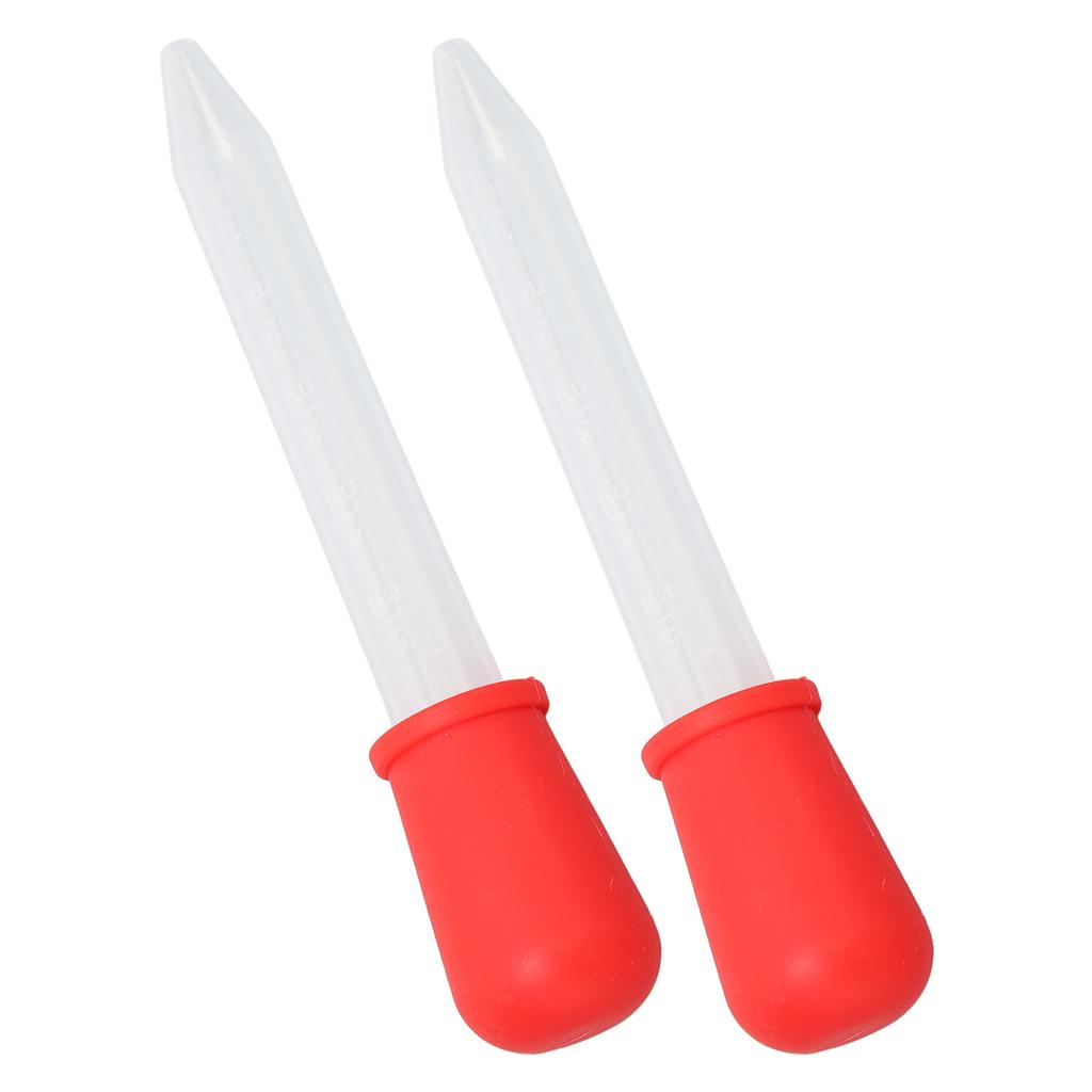 2pcs Multifunctional Transfer Pipette Silicone Calibrated Liquid Dropper for Laboratory DIY ArtRed