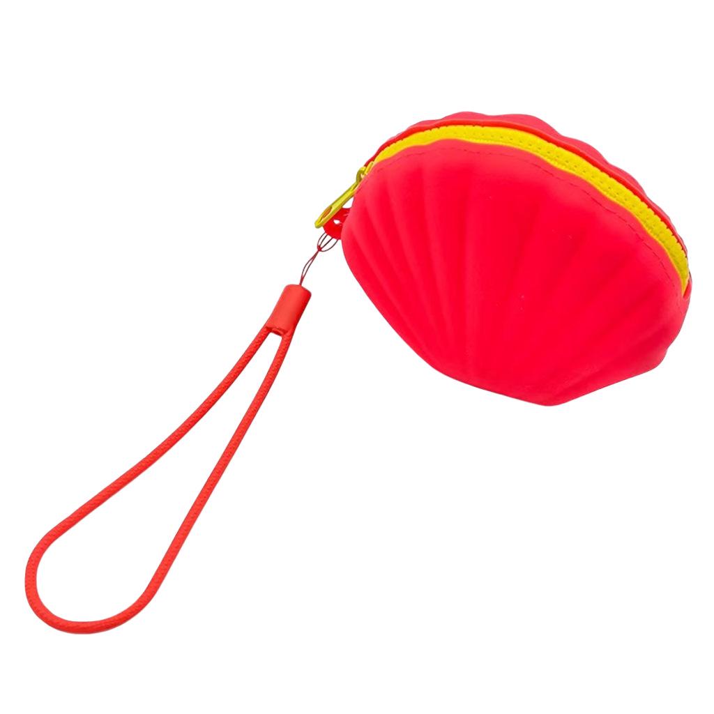 Large Capacity Portable Silicone Makeup & Coin Bag with Cartoon Seashell Design