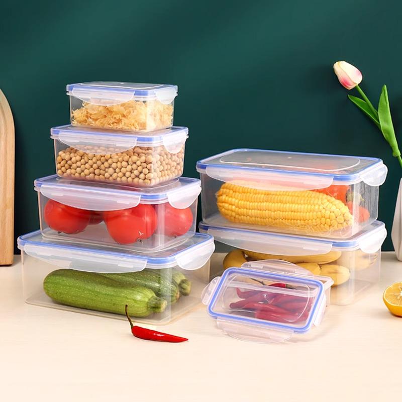 Heat-Resistant Rectangular Fresh-Keeping Lunch Box - Microwave Safe Food and Fruit Storage.