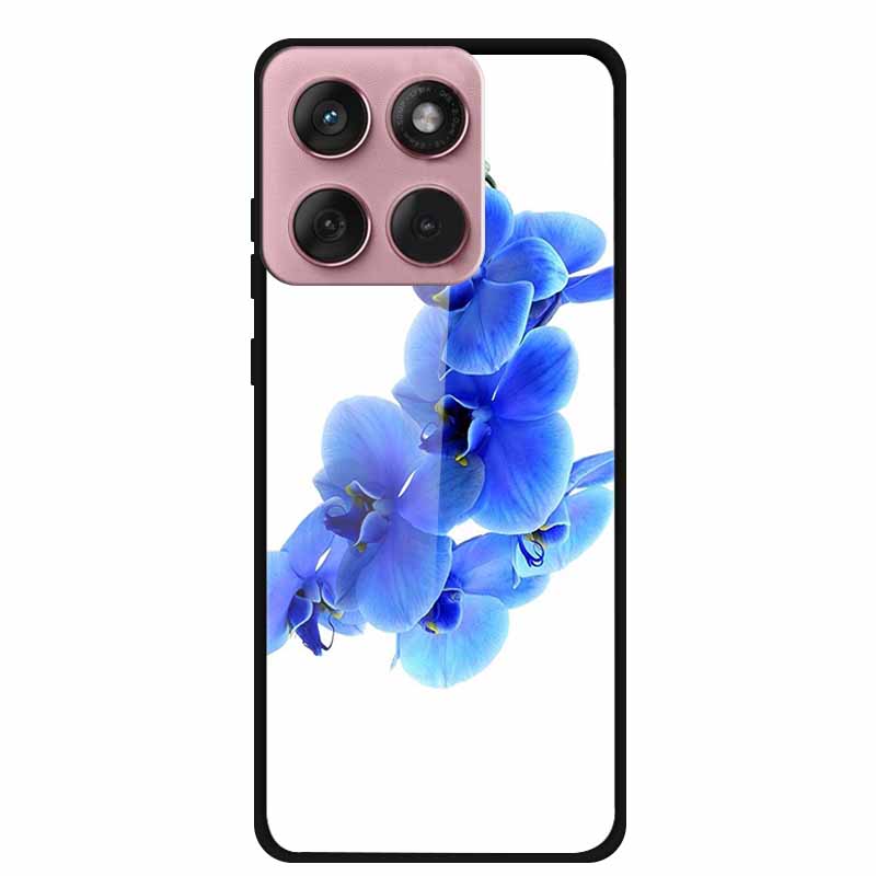 Tempered Glass Case For Motorola Edge 60 Fusion Case Fashion Flower Protect Hard Back Cover For Motorola Edge 60 60s Case Coque Moto Edge 60s 5G