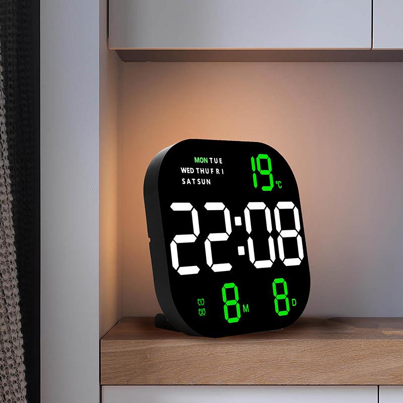 New Clock, Fashionable Living Room Wall Clock, Desktop Alarm Clock, Simple LED Appearance Alarm Clock, Bedside Clock