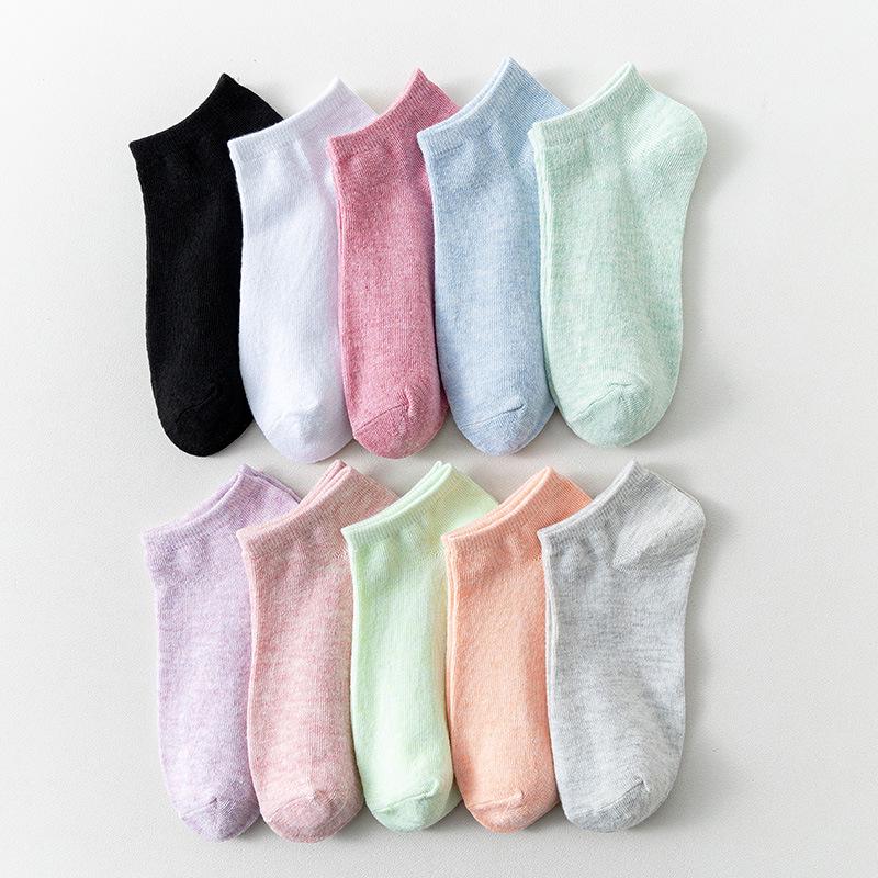 Women's Solid Color No-Slip Low-Cut Socks - Spring/Summer Thin Cotton Invisible Ankle Socks