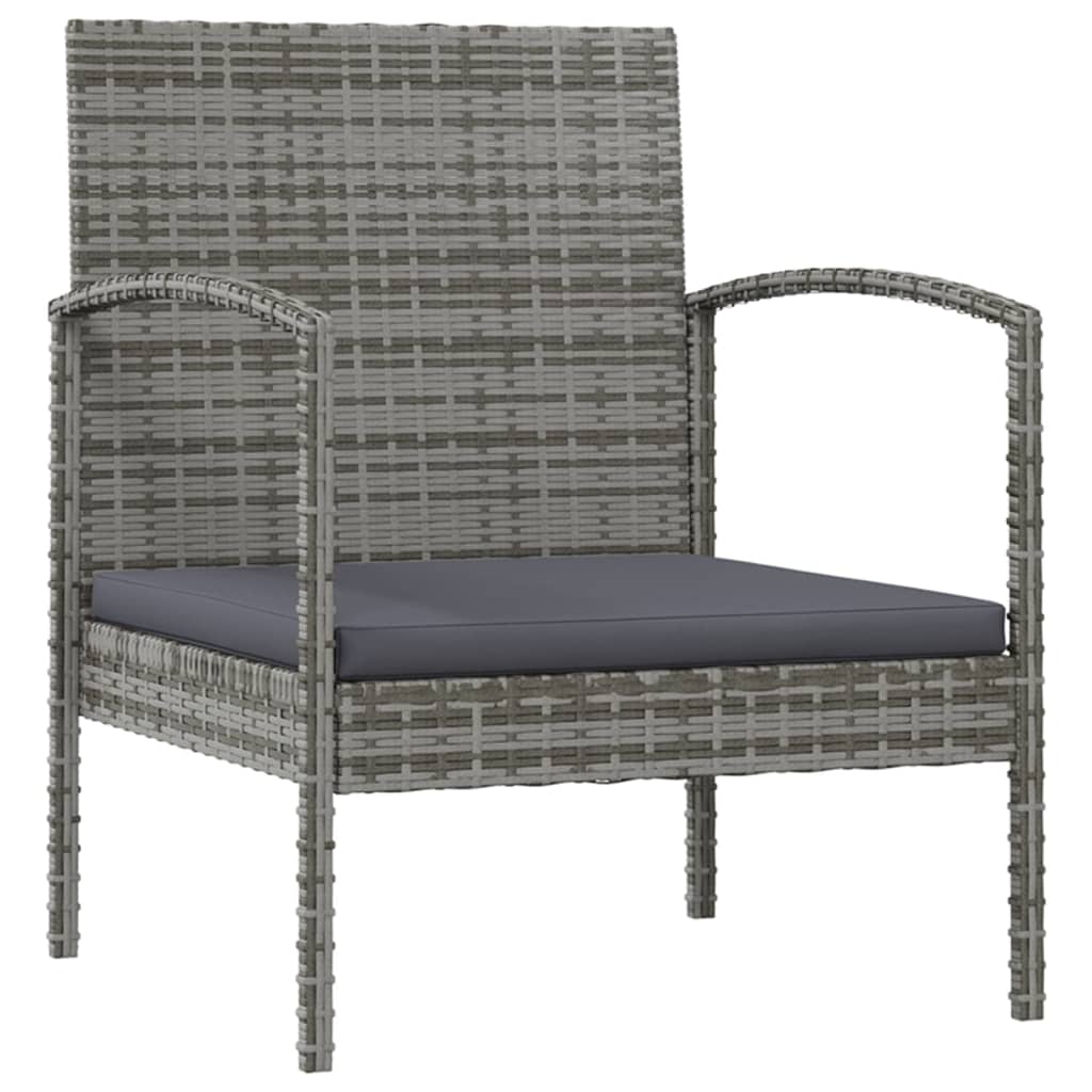 8 piece garden lounge set with cushions poly rattan gray