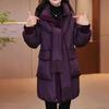 Winter  Loose Padded Coat with Removable Hood Plus Size Warm Coldproof Overcoat