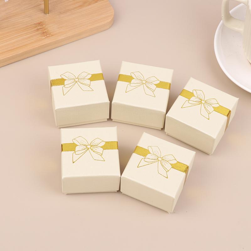 5Pcs Bow Jewelry Box Ring Earrings Bracelets Necklace Organizer Paper Jewelry Gift Packaging Box Wedding Proposal Supplies