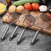 Stainless Steel Potato Masher With Round And Square Openings For Home Kitchen Use
