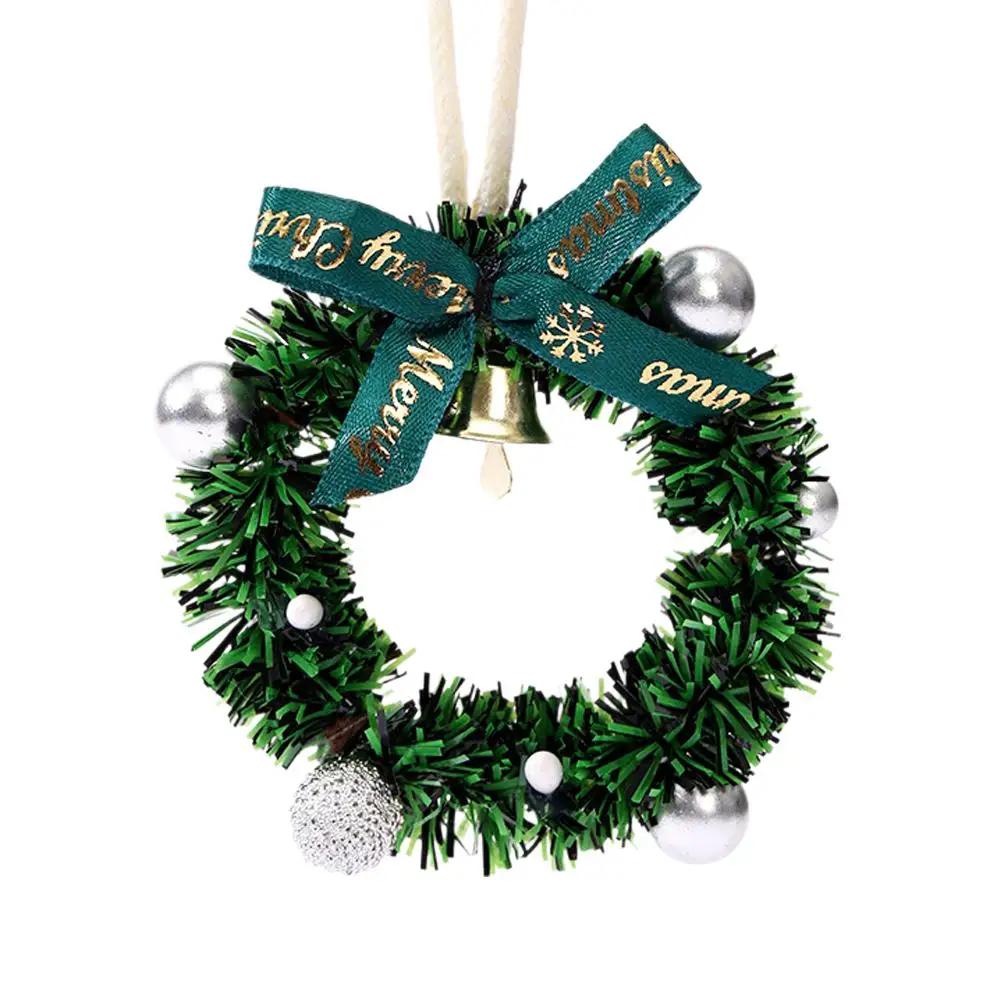 

Car Interior Rearview Mirror Christmas Decorations Bell Wreath Christmas Ornament Hanging Mini Display Ornaments Christmas N2X6