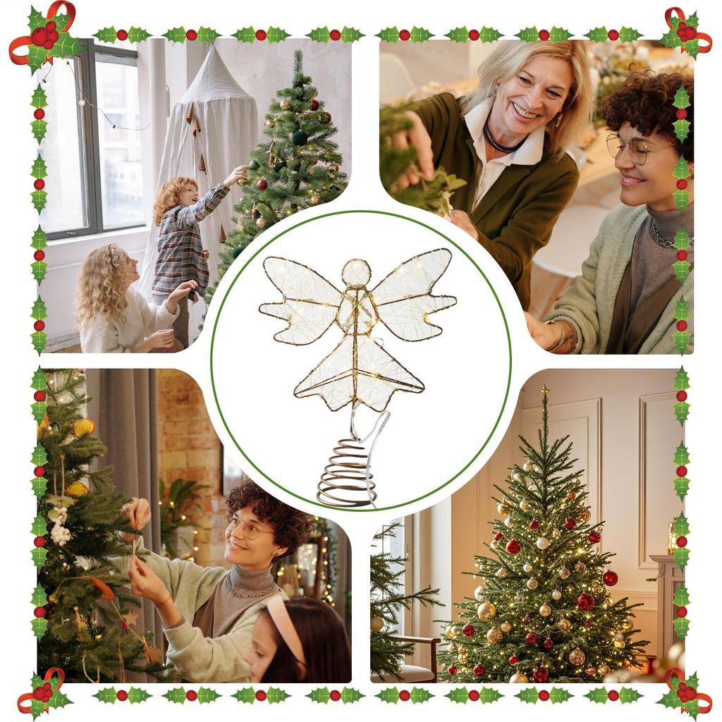 Angel Christmas Tree Topper Lighted Angel Christmas Tree Topper Battery Operated Party Decorations For Indoor Outdoor Living