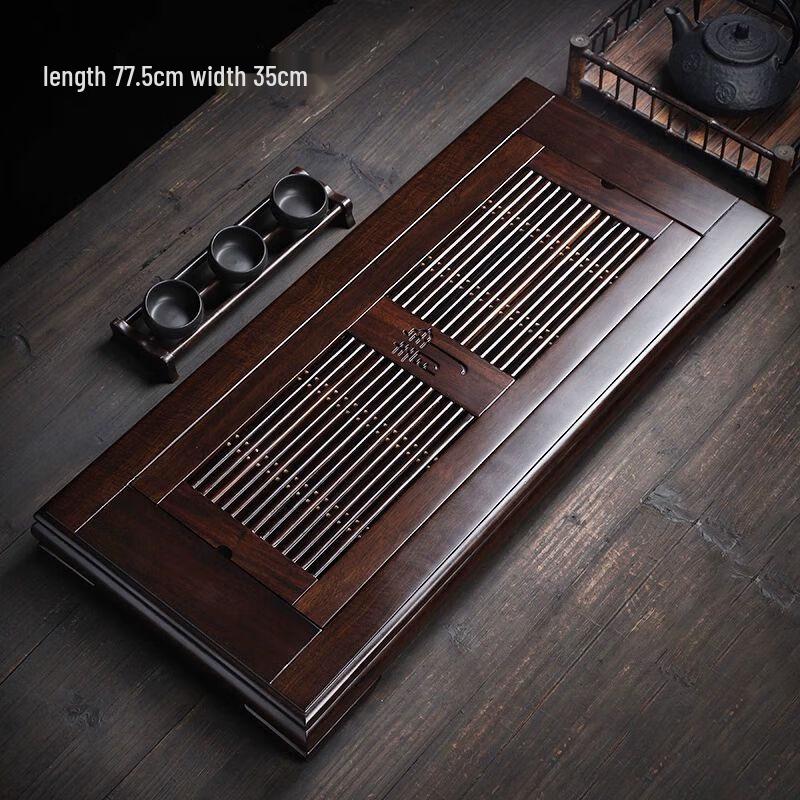 Elegant Solid Wood Tea Tray with Water Management