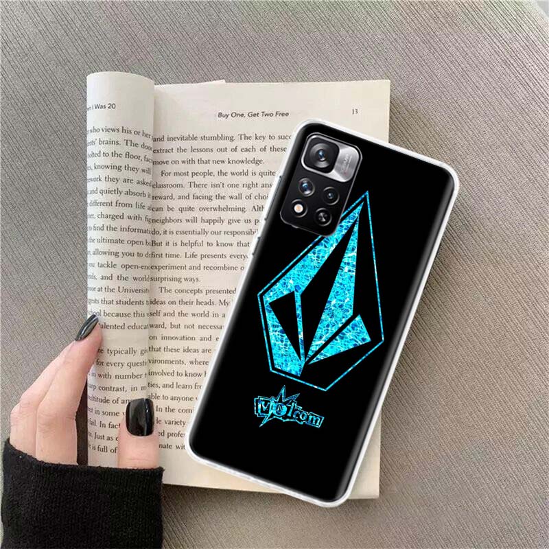 Volcom Logo Phone Case For Redmi Note 13 12 Pro Plus 14 15 Pro 5G 11 11T 11E 11S 10 Pro 10S 9 9S Cover Cell Clear TPU Capa Cases