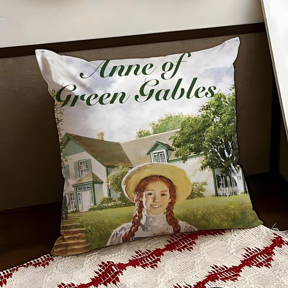 Books Anne of GGreen Gables Cushion Cover Reversible Soft Durable Pillow Cover Home Car MultiScene Use for Daily Comfort
