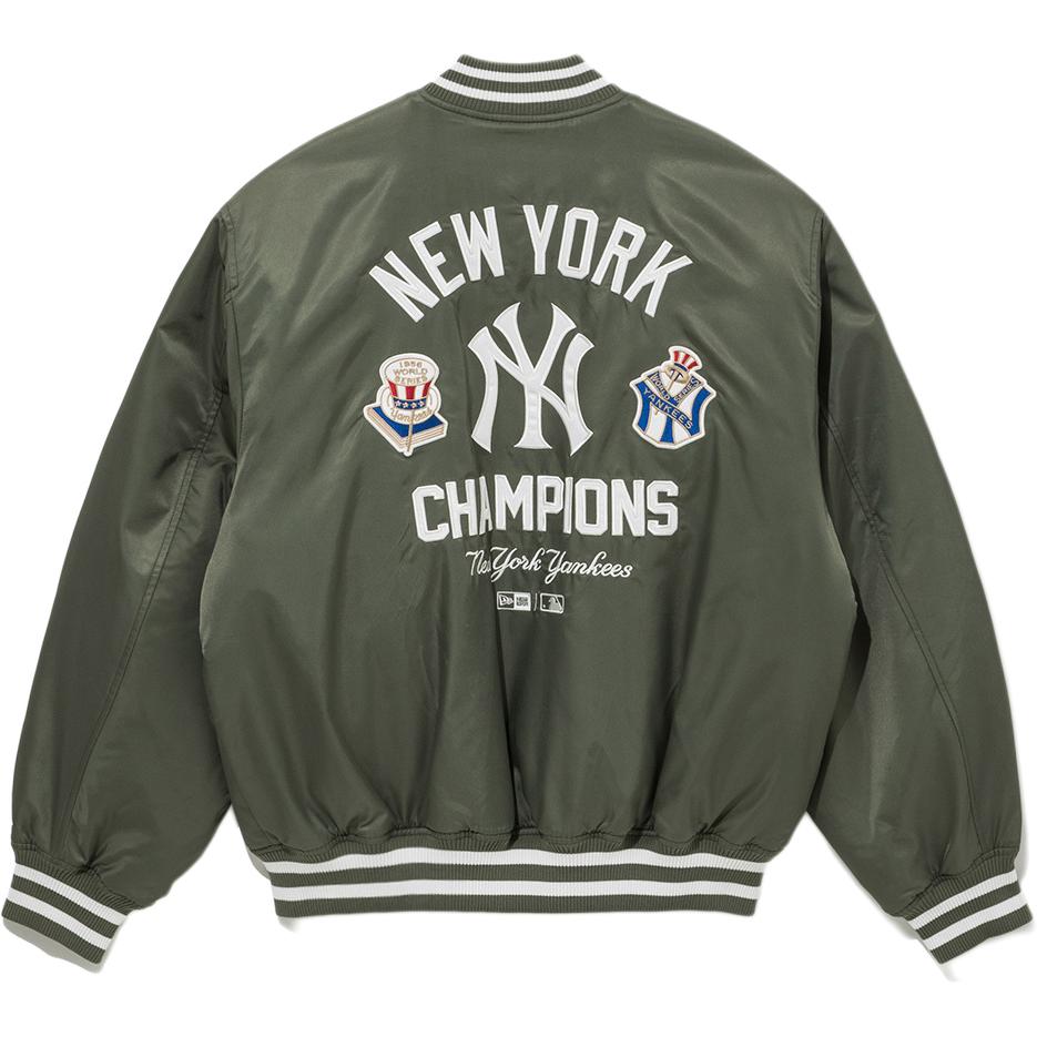 New Era FW25 MLB Nylon Stadium Jacket Series New York Yankees Loose Short Arched Home Letter Single-Breasted Casual Simple Long Sleeve Jacket 14742036