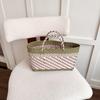 Large Capacity Beach Tote Bag Countryside Style Vegetable Basket Bag Casual Weave Bag  Travel