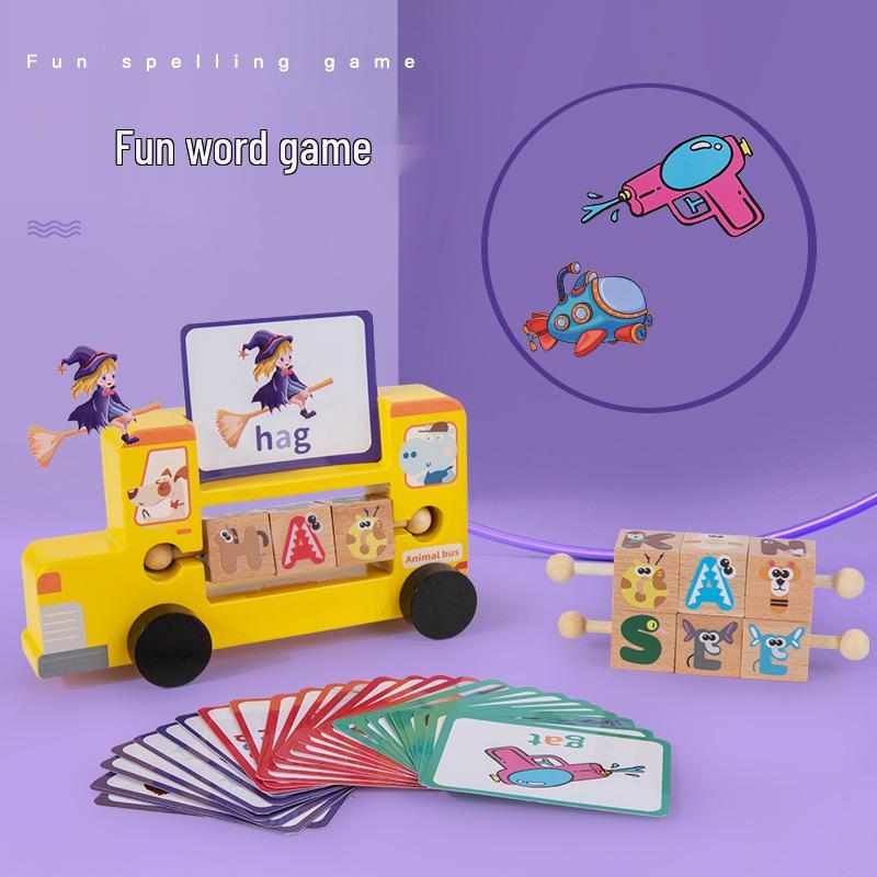 Cross-border Fun Wooden Word Battle Game: 26 Alphabet Matching Blocks Educational Toy