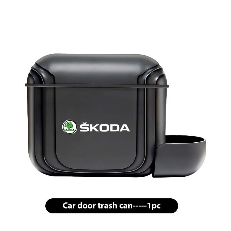 BATX9 Car Trash Bin Hanging Garbage Dust Case Storage Box Trash Can For Skoda Octavia A5 A4 Mk1 2 Fabia Superb Rapid Mk3 Yeti 2006
