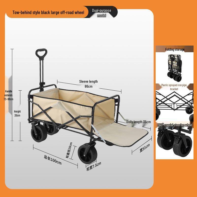 2025 Foldable Outdoor Camping Cart - Lightweight Picnic and Campsite Trolley