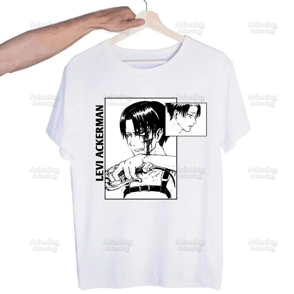 Anime Attack On Titan Pánské tričko Módní tričko Léto Pánské Novinka Krátký rukáv Levi Ackerman Oko tričko Pánské Vtipné topy