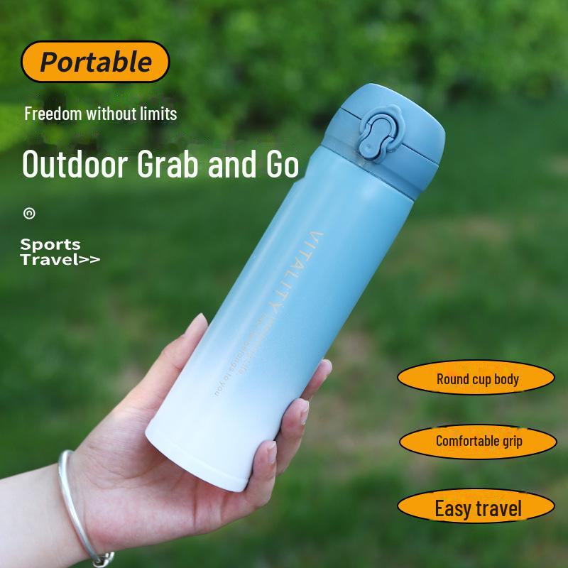 Premium Thermos Steel 304 Stainless Cup With Bounce Cover Perfect For Business Or Commemorative Gifts