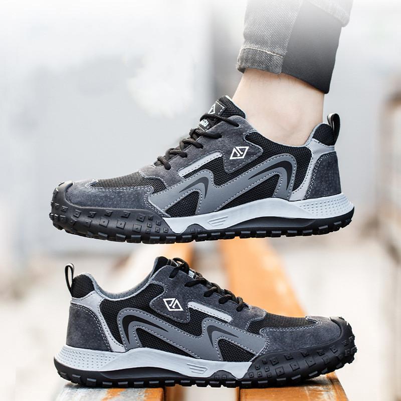 mens fashion breathable steel toe caps shoes air mesh summer work sneakers worker safety boots tooling security footwear protect