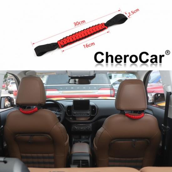 2x Red Seat Headrest Roll Bar Grab Grip Handles For Bronco Sport/Bronco +