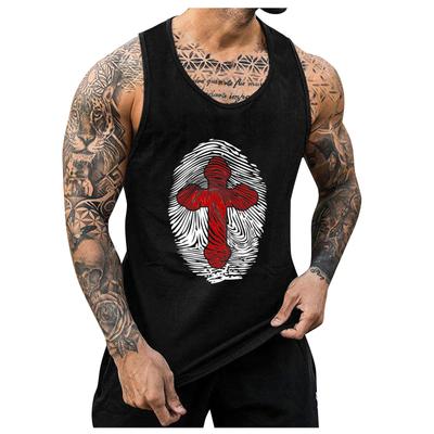 (SU)Mens Summer Surf Beach Tank Top Large Size Casual Breathable Sleeveless Top Loose  Print Tank Top Man Shirt