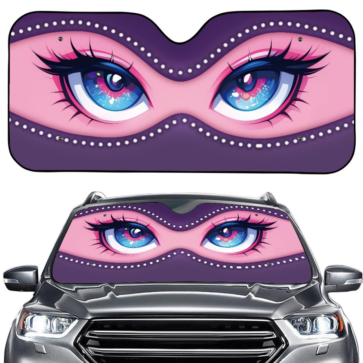 Foldable Creative Animal Eyes Sunshade - Insulated Aluminum Foil Car Windshield Visor One Size