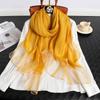 Fashion Stripe Women Silk Scarf Thin Summer Lady Beach Shawl Scarves With Gold Thread Muslim Foulard Female Hijab Headscarf