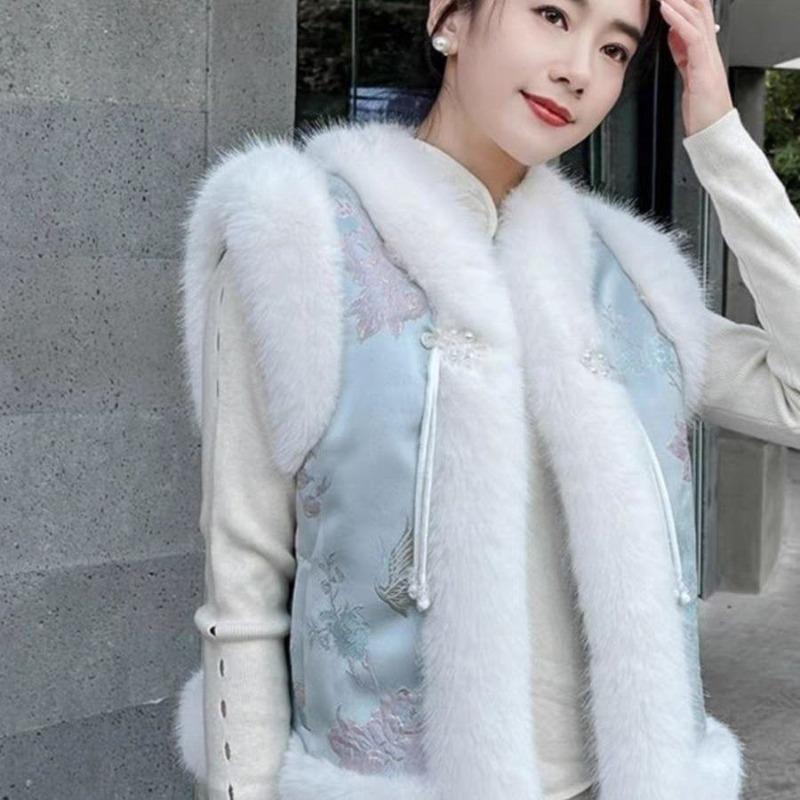 Autumn and winter new imitation fox fur vest jacket light fashion vest vest vest