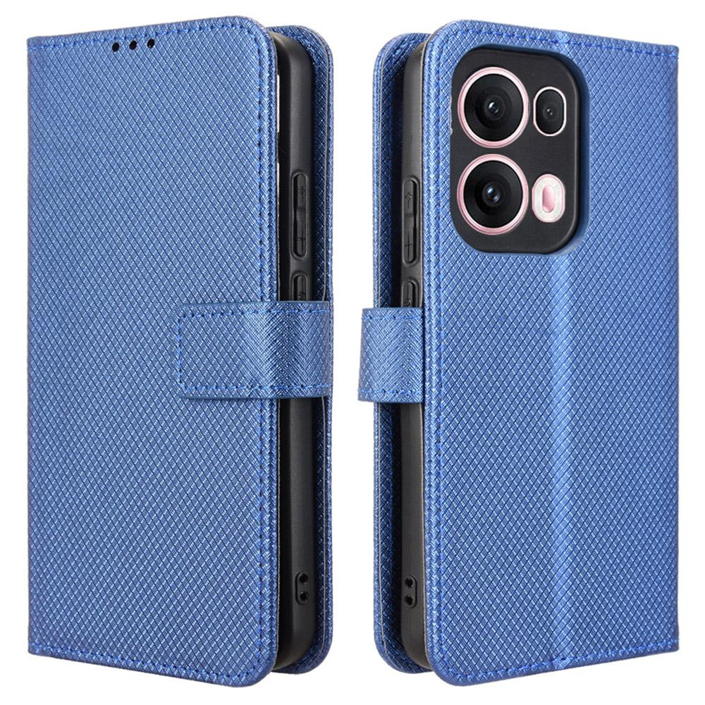 For Oppo Reno13 Pro 5G Case PU Leather Diamond Texture Wallet Phone Cover