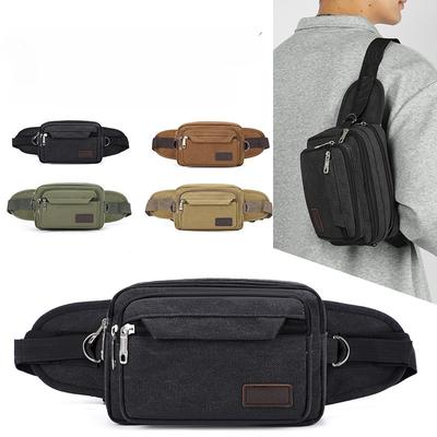 Leinwand Bauchtasche Outdoor Sport Multifunktional Herren Hüfttasche Langlebig Tragbar Handy Geldbörse