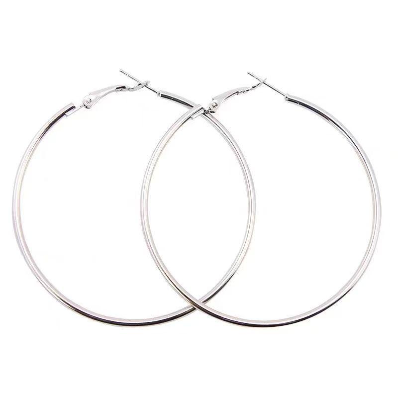 Luxury Large Exaggerated Diamond Hoop Earrings for Women - Cold Style Fashion Jewelry