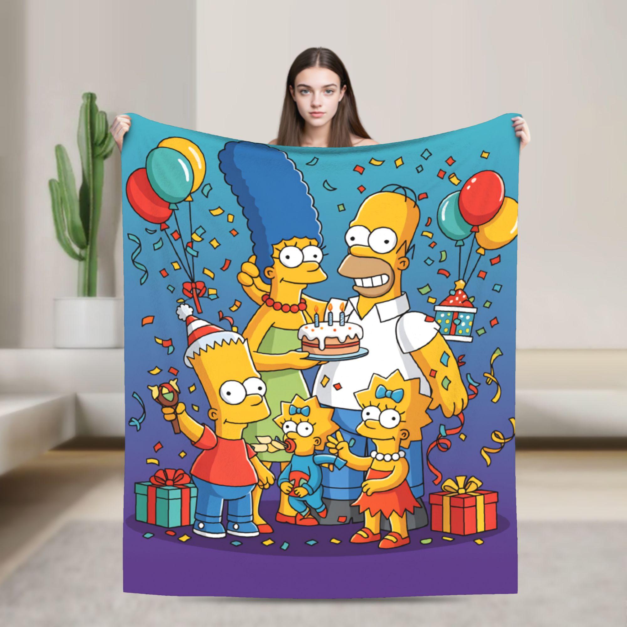 

Super Warm Blankets Airplane Travel Fantasy & Holiday Art Throw Blanket The S-Simpsons Flannel Bedspread For Sofa Bed Cover 75x90cm