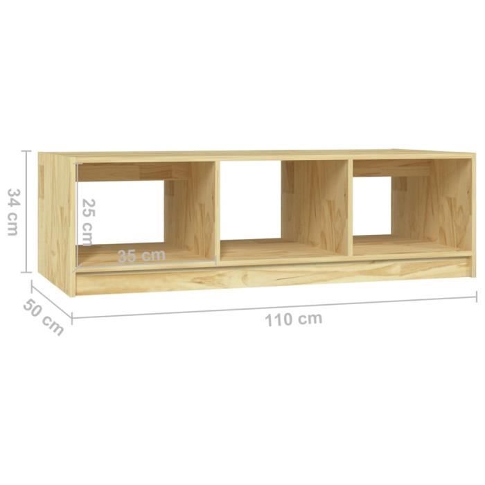VidaXL Table basse 110x50x34 cm Bois de pin massif 809912