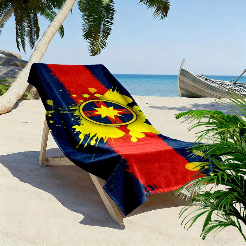 Fcsb Steaua Print Beach Towel, Large Soft Quick Dry Towel for Beach Camping Swimming
