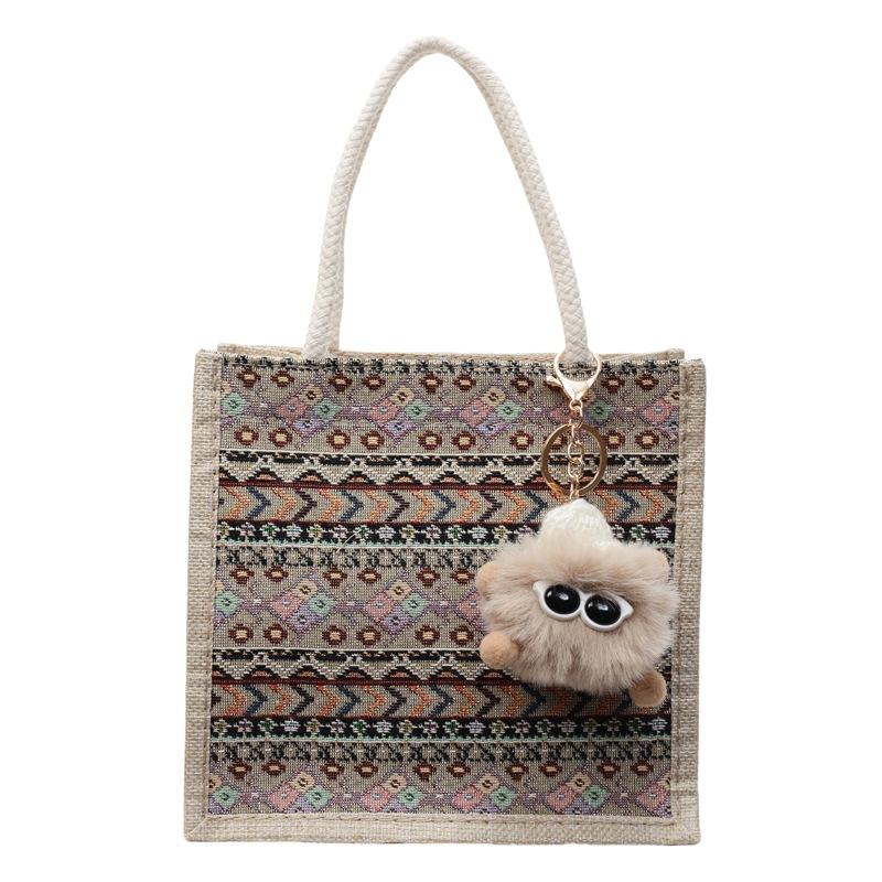Food Bento Bag Wear-Resistant Portable Shopping Bag Printed Canvas Bag Comfortable For Shopping Commuting Gifting