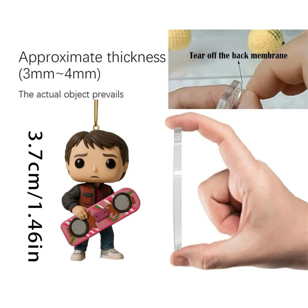 2D Flat Acrylic Ornaments, Christmas Tree Ornaments, Suitable For Christmas Decoration